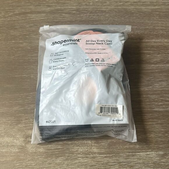 Shapermint Essentials Scoop Neck Cami Black‎ XXL NWT in packaging - Picture 4 of 5